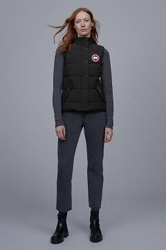 Chamarras Canada Goose Mujer Outlet - Freestyle Chalecos Negros VZ7349580